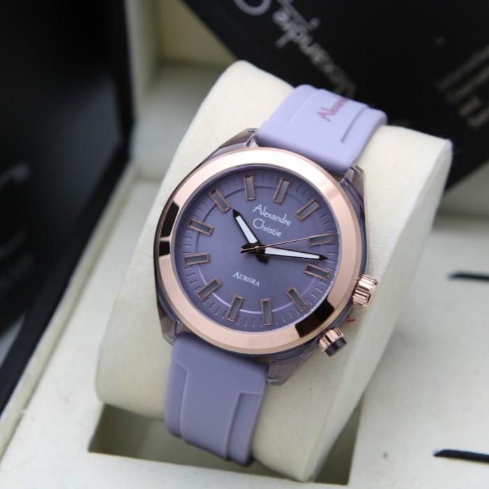 ALEXANDRE CHRISTIE AC 2928 ROSEGOLD PURPLE +LED BUTTON WANITA ORIGINAL