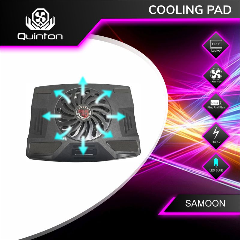 Quinton kipas laptop samoon big fan untuk notebook 14-15inch berkualitas