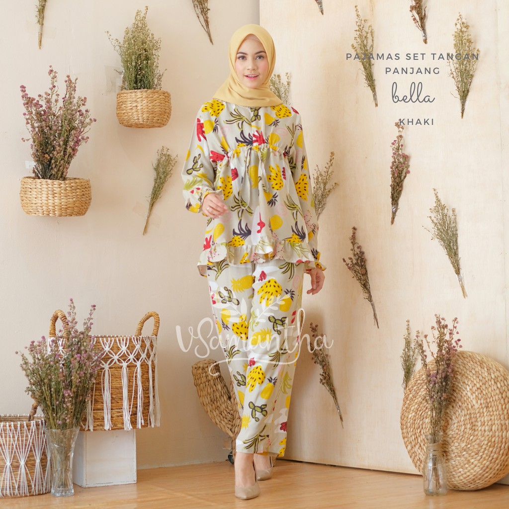 Pajamas Set / Piyama Set Muslim Rayon Rempel Busui Friendly - Tangan Panjang