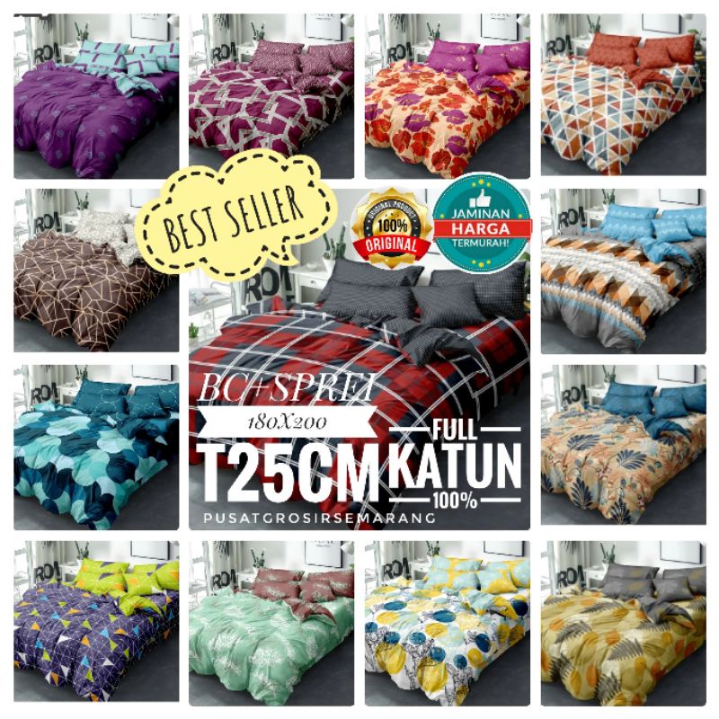 BC Bedcover INTERNAL FLAT Set King Size uk 180 180x200 Tinggi 25 Queen Size uk 160 160x200 T25 Tinggi 25 cm Bedcover Katun Full 100% MOTIF Ariel Bella Javas Jodie Juan Nava Palm Pablo Patricia Petal Rafa Ronan Voxy