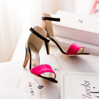 High Heels Sendal / Sandal Suede / Bludru Pink Fanta 0219