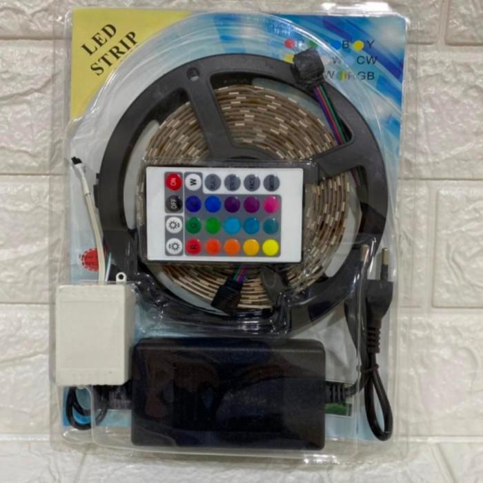 Lampu Led Strip Led 5050 Ip44 Rgbw Remot Trafo Dc 12V 5M Waterproof