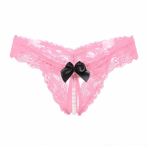 Crotchless G Sting Sexy Transparan Mutiara Thong Lingeire Seksi Low Waist Celana Dalam 3C056