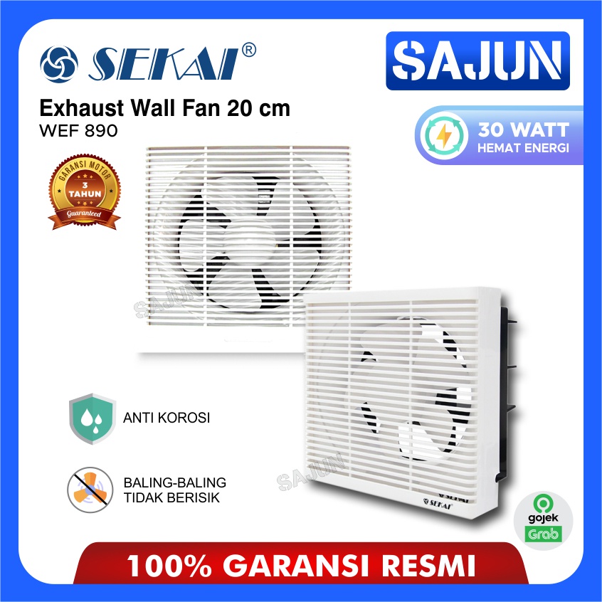 SEKAI Wall Exhaust Fan WEF890 Exhaust Tipe Dinding 20 Cm WEF-890