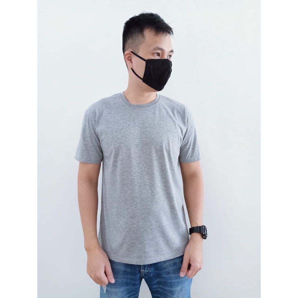KAOS POLOS LENGAN PENDEK / COTTON COMBED 24S / KAOS UNISEX-ABU MISTY