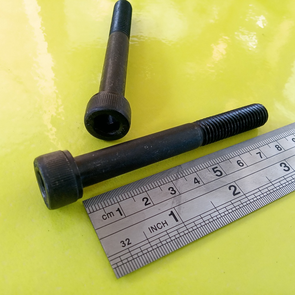 BAUT L M8 X 80 BAJA / BAUT L BAJA M8X80 / BAUT L M8 x80 BAJA HITAM KUNCI L6 BAUD L M8X80 HALF DRAT P