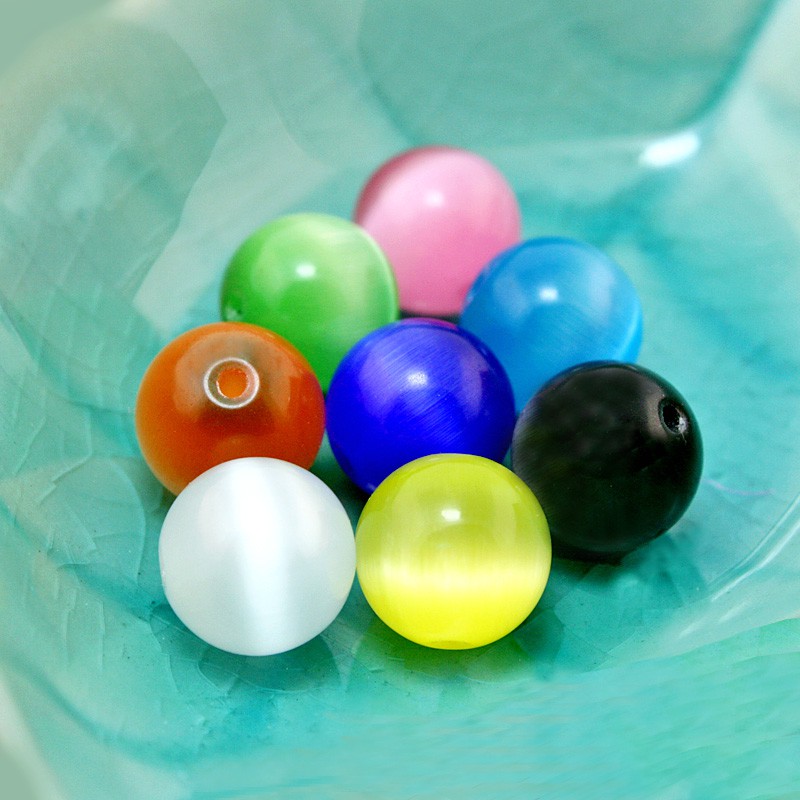 New 10 PCS/Lot 10 MM 9 Colors Available round glass Cat Eye Beads Loose Spacer Beads For Clothing Craft Making Accessories