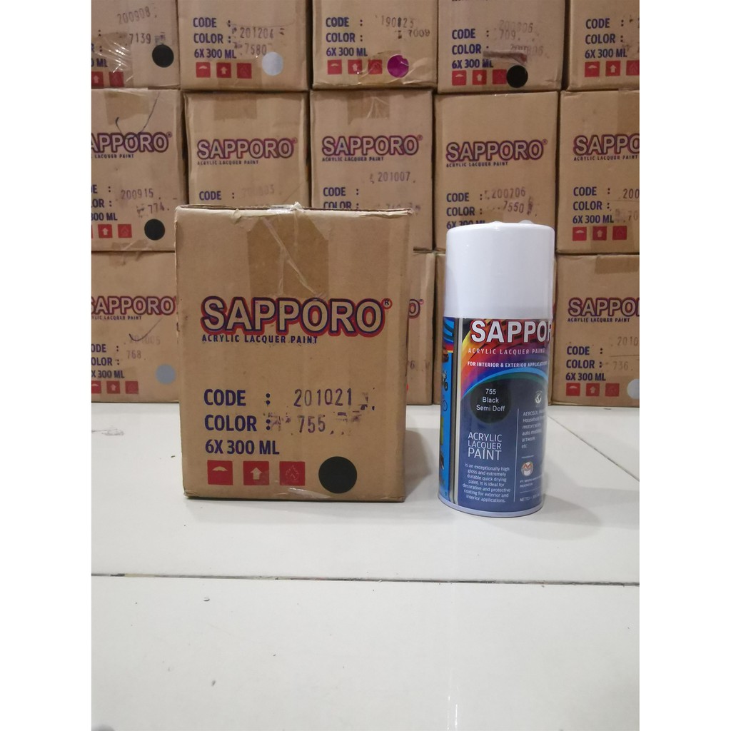 Cat Semprot Sapporo Paint 755 Black Semi Doff