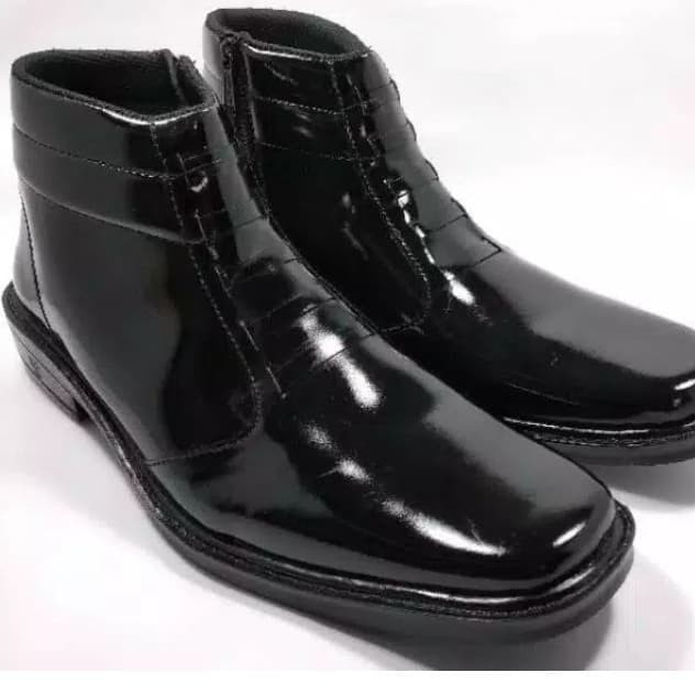 BlackPiinkMilitary        Sepatu pantofel pdh pdl tali hidup kilap tanpa semir