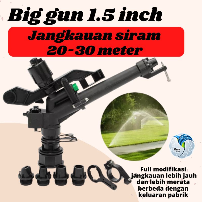 SPRINKLER IMPACK RAIN HIDRA 1.5 INCH ALAT SIRAM OTOMATIS JANGKAUAN LUAS MERATA