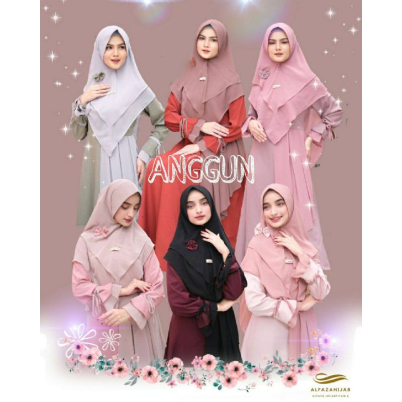 Maannajah.id COD Gamis Anggun produk Alfaza hijab/ gamis terbaru