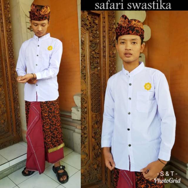 Jual Baju Safari Bali Kemeja Semi Safari Busana Adat Pria Busana Ke