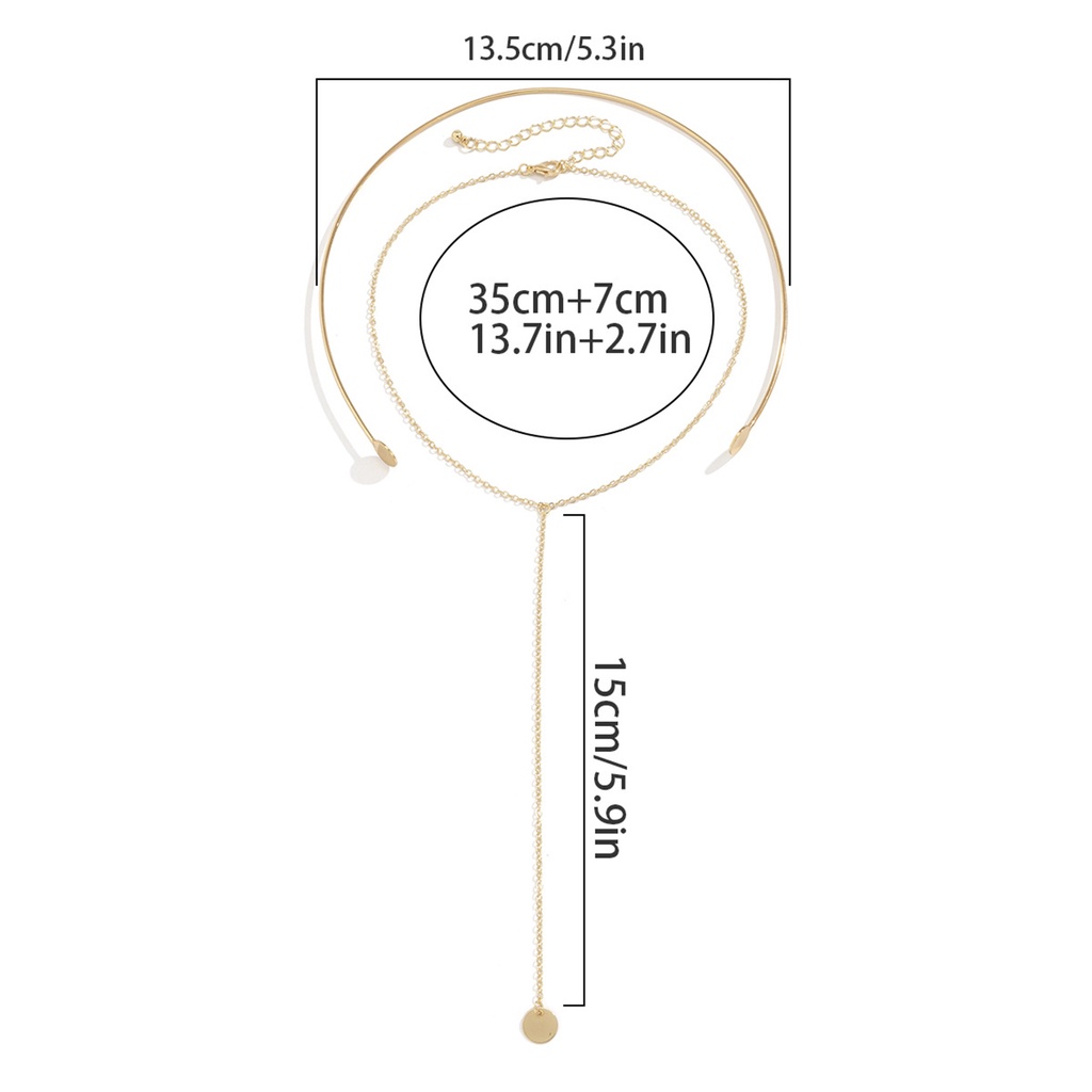 Hu Hu Hu Hu Hu Alat Bantu Pasang Kacamata♡ 2pcs / Set Kalung Choker Rantai Klavikula Rumbai Panjang Dapat Disesuaikan Untuk Hadiah