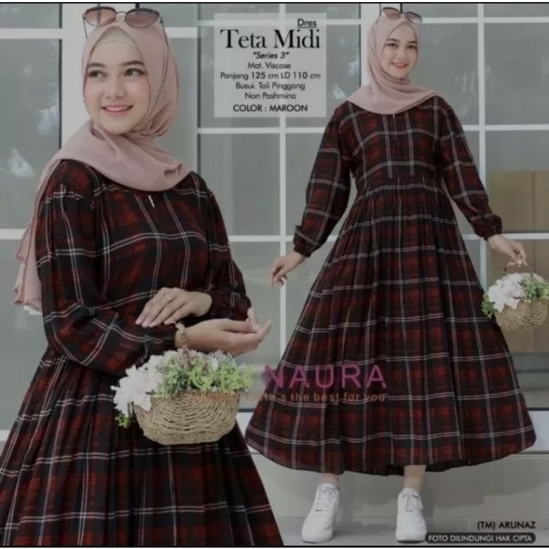 ( Viral ) DISKON HARI INI Gamis Midi Dress Viscose Orinaura // GAMIS KOTAK 2022