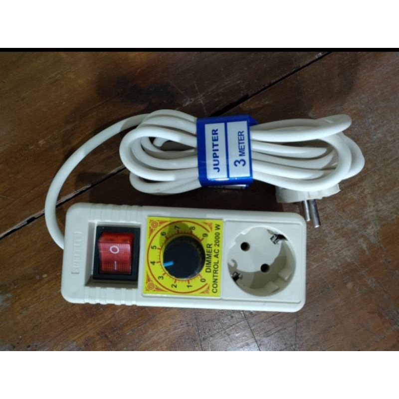 PENGATUR KECEPATAN STOP DIMMER 2000w AC DIMER GRINDA 1lbng 3mtr BOR KIPAS STOPKONTAK SPEED CONTROL T