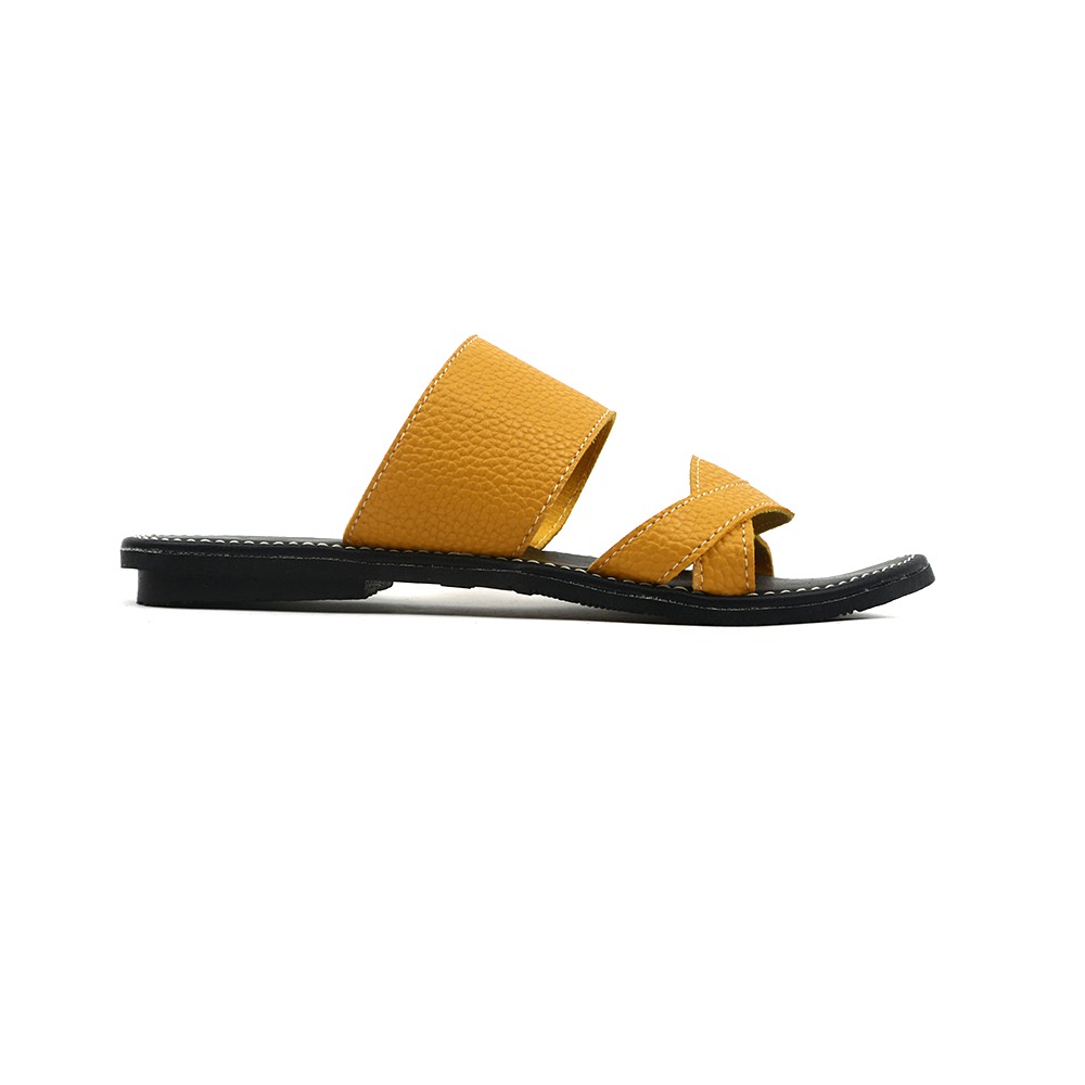 Sandal Papirut Velonesia Bisa COD Sandal Wanita Papirut Murah Sandal Kulit Jeruk EDCC006 - Belvina-Kuning