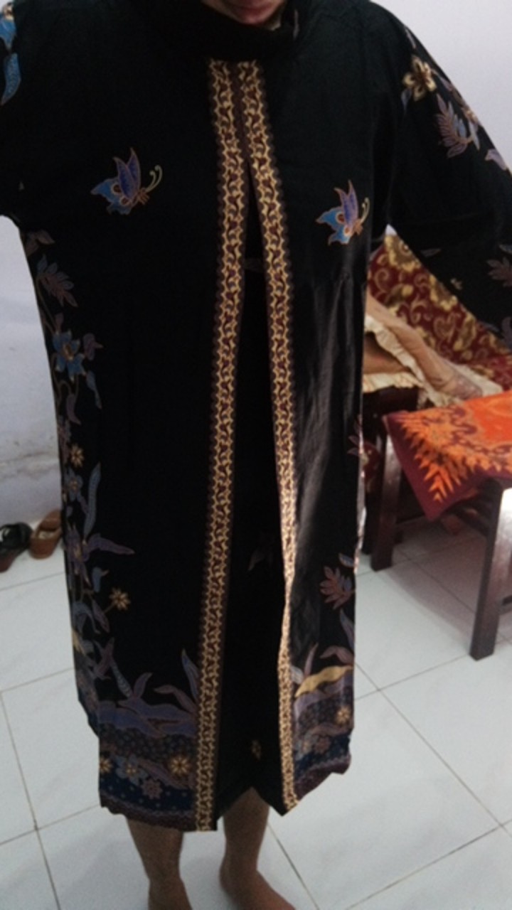 Tunik Santika Pias Cibulan Kupu List Warna Batik Solo Seragam Kantor Muslim Baru Cantik Kekinian