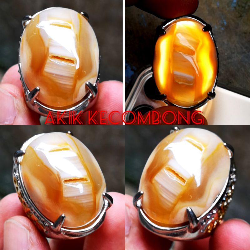 Batu Cincin Pria BATU Alam akik kecombong Super Crystal HQ asli batu alam