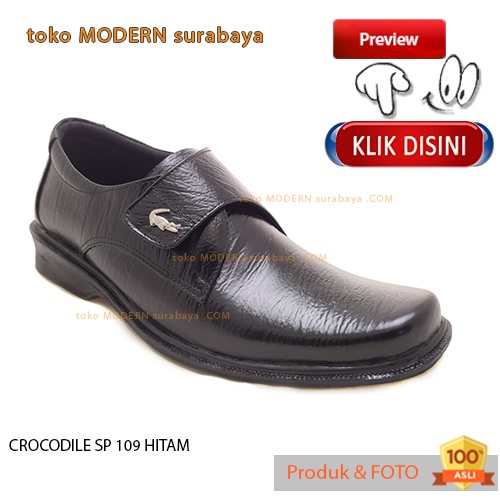 Sepatu pria sekolah sepatu pria pantovel casual CROCODILE SP 109 HITAM