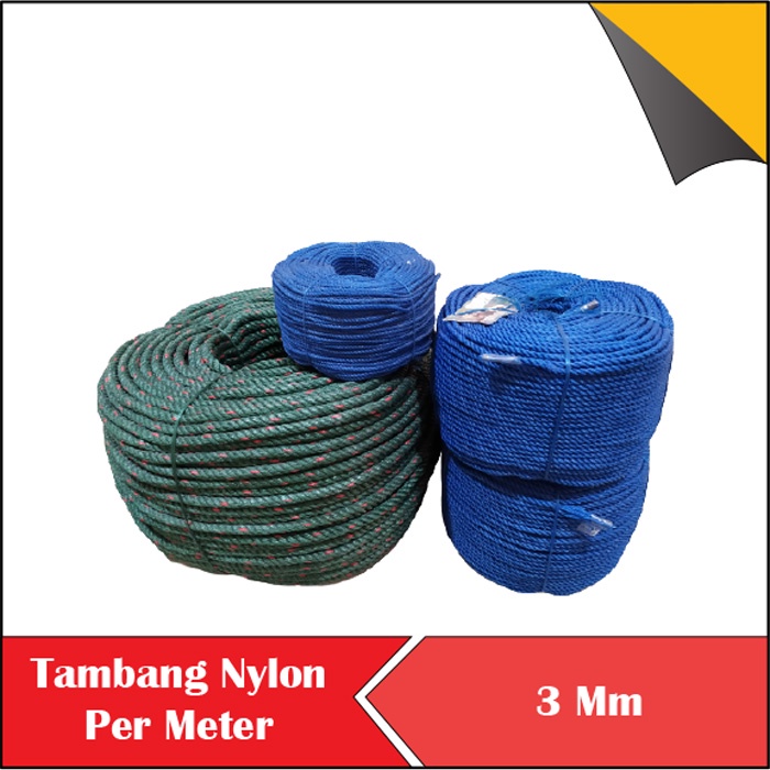

TALI TAMBANG NYLON NILON PLASTIK 3 MM PER METER