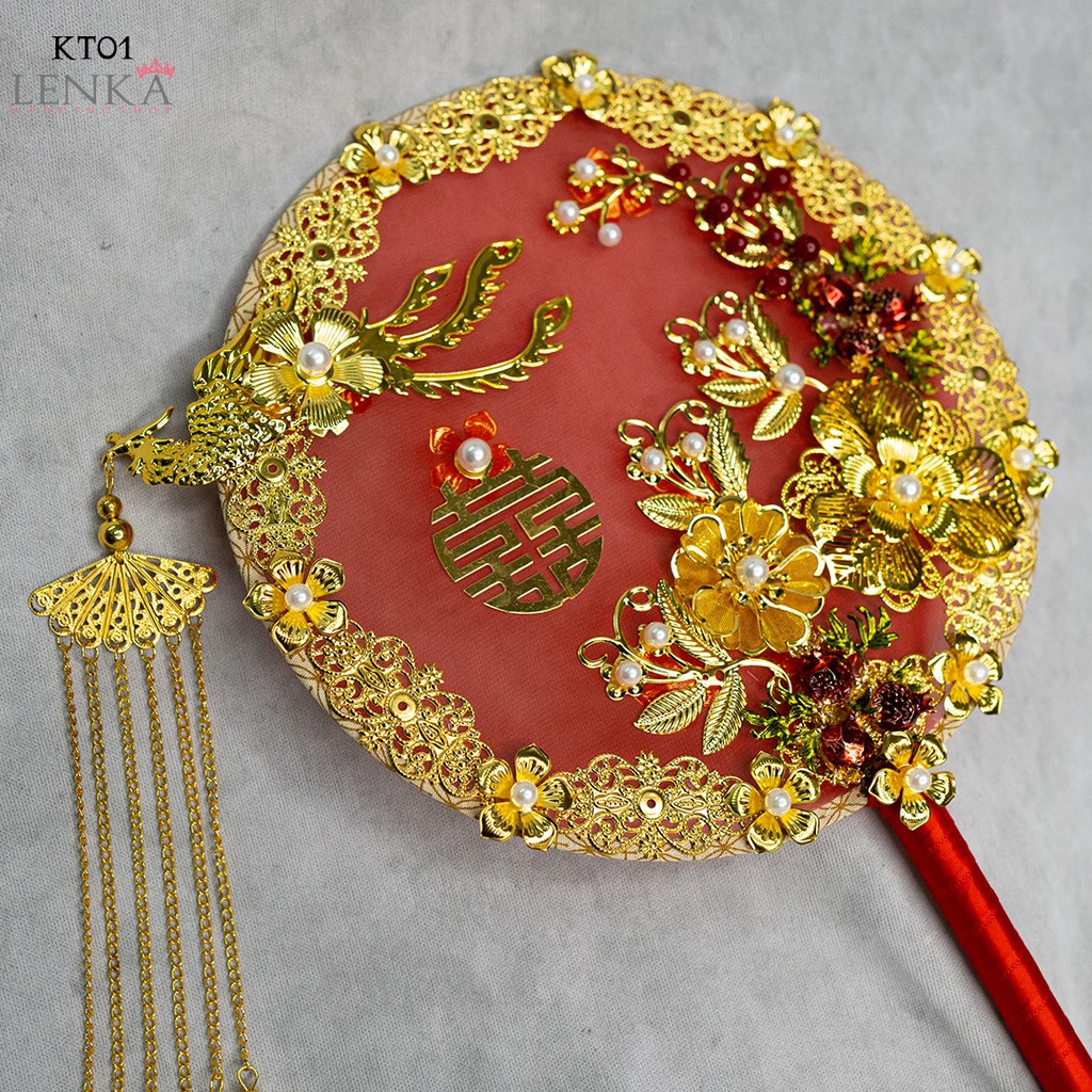 (STOK TERBATAS) KIPAS TANGAN BULAT AKSESORIS BRIDAL WEDDING HANDFAN CHINA KT01