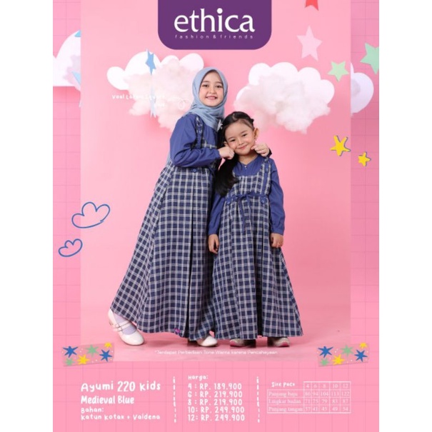 Ethica Gamis Anak Dress Anak Ayumi 220 Kids Medieval Blue