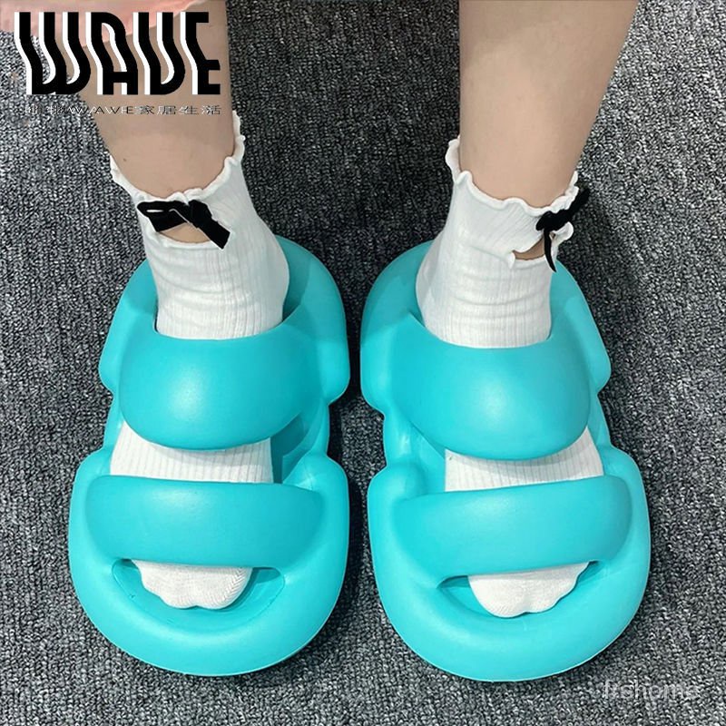 Sandal rumah non-slip ramping wanita sandal bawah tebal kasual