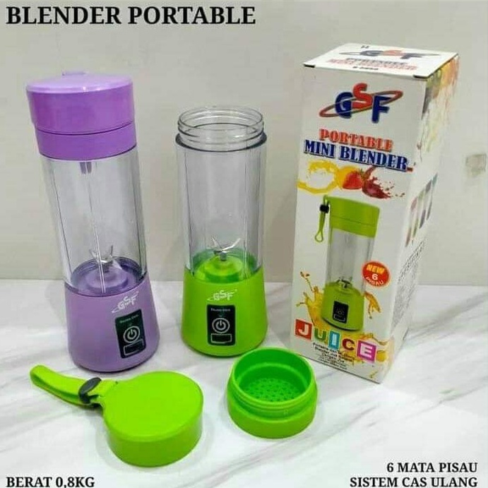 BLENDER PORTABLE MINI MERK GSF JUICE CUP USB RECHARGEABLE / BLENDER PORTABLE Q2 6888 / BLENDER PORTABLE GSF G-5859 / GSF G 5859 / GSF 5859