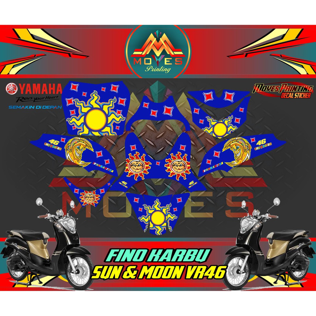 Sticker Motor Yamaha Fino Karbu Decal Yamaha Fino Karbu