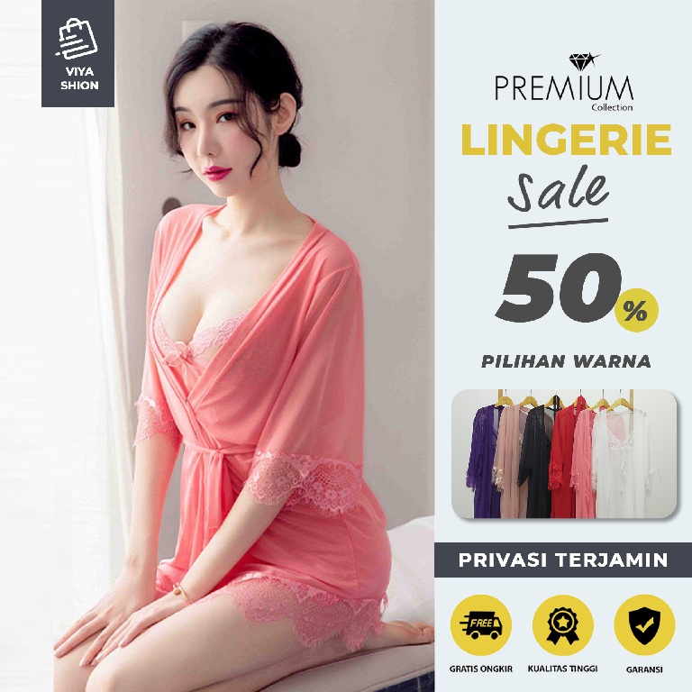 Setelan Piyama Wanita Lingerie Baju Tidur Sexy Wanita Seksi Hot Dewasa Cantik Menarik Soft Pink Merah Muda Premium