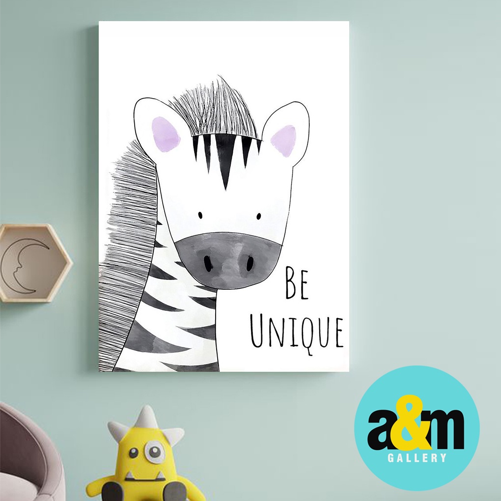 Poster Kayu Hiasan Dinding Kamar Bayi dan anak Gambar Binatang ( A4 ) Dekorasi Kamar anak Wall decor Edukasi Gambar Tema Binatang - A&amp;M