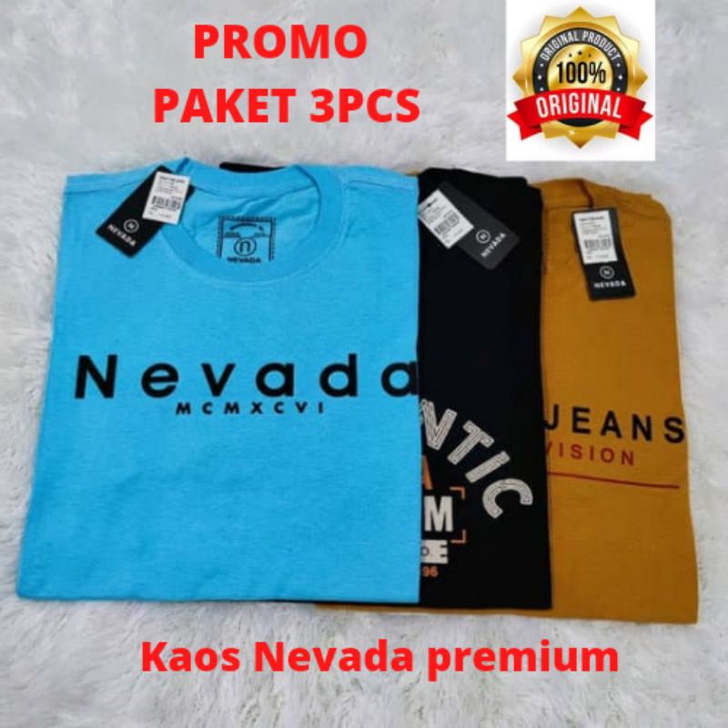 [COD] KAOS NEVADA 100rb 3pcs FULL PRICE TAG KWALITAS PREMIUM MOTIF RANDOM acak | Kaos Distro | Kaos unisex pria / Baju Pria distro / baju