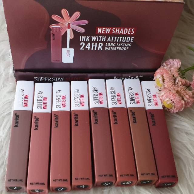 karite matte lipcream superstay versi nude( harga/8pcs )