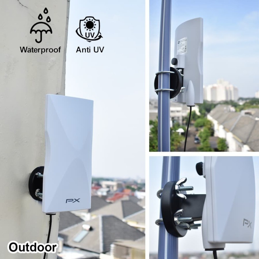 Antena TV Digital Indoor Outdoor Digital Analog Resolusi Tinggi PX DA-5900 PUTIH