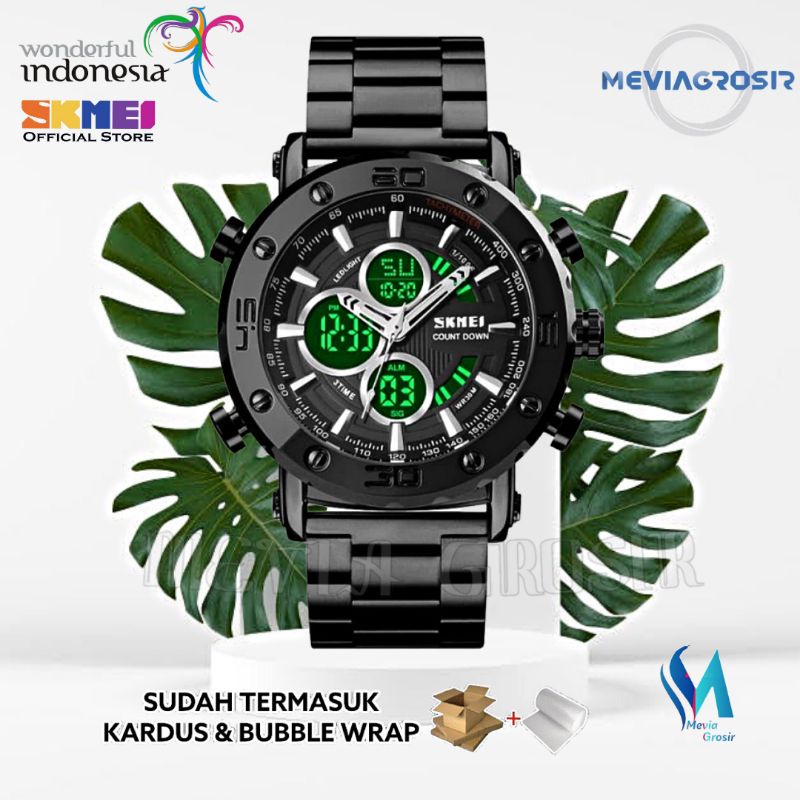 SKMEI 1636 ORIGINAL JAM TANGAN PRIA SKMEI 1636 STAINLESS DOUBLE TIME TAHAN AIR 30M JAM SKMEI 1636 SK