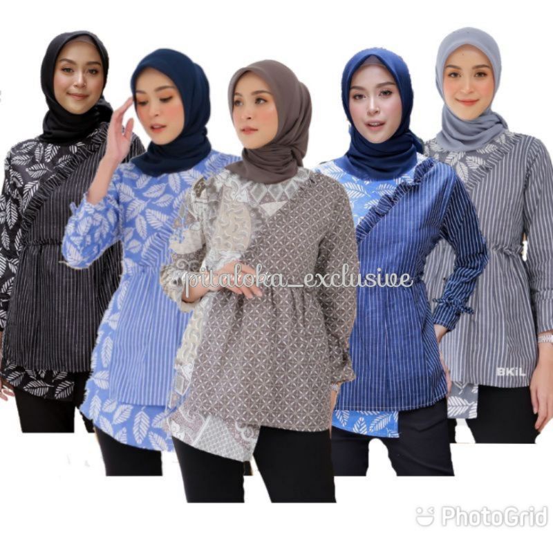 M-L-XL-XXL Batik wanita ASJ SA HRB026 Kenongo Kemeja Tosca Pendek