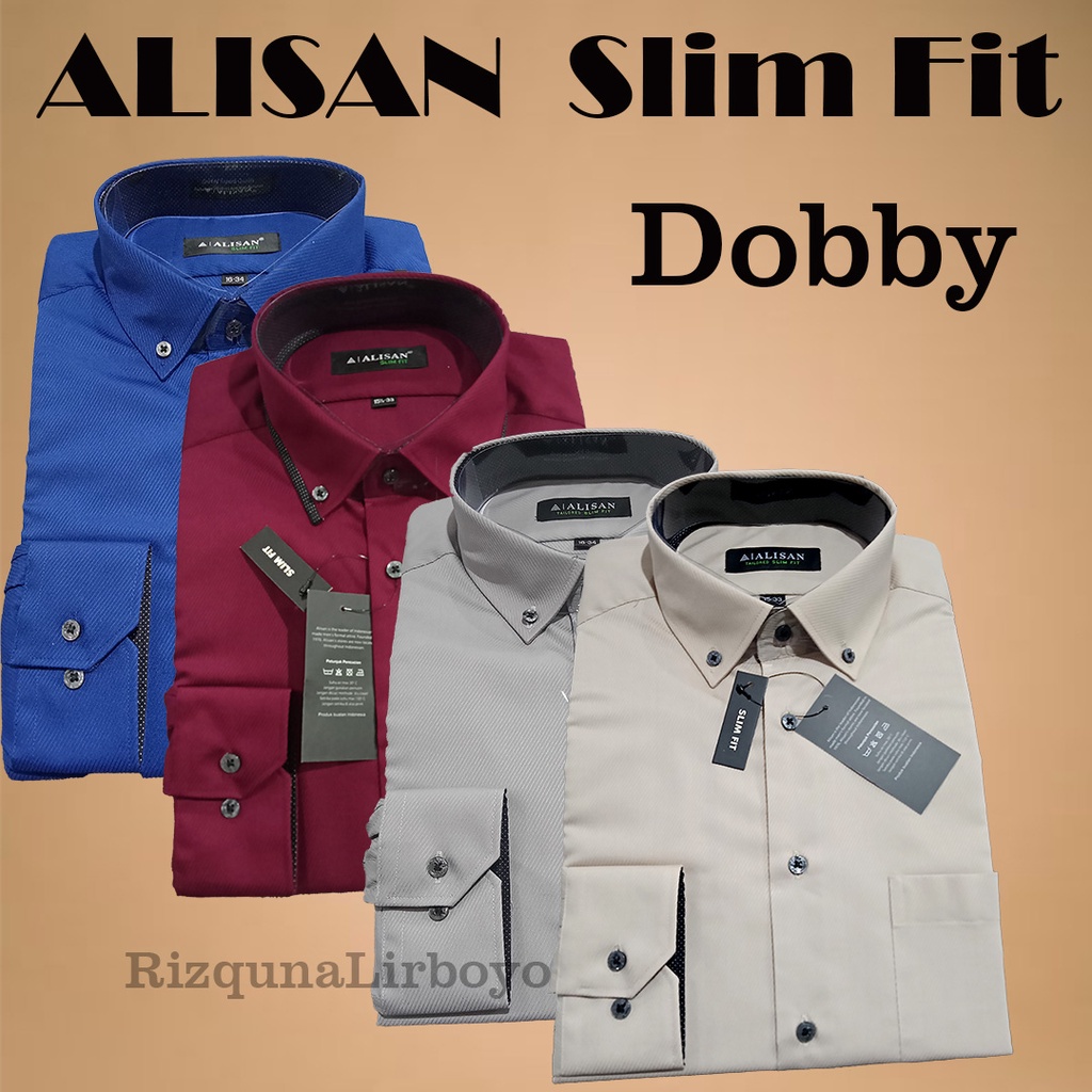 kemeja pria lengan panjang alisan slimfit doby garis original