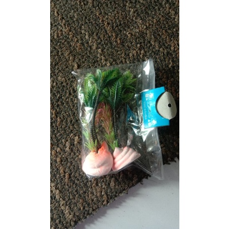 hiasan akuarium pohon kelapa mini