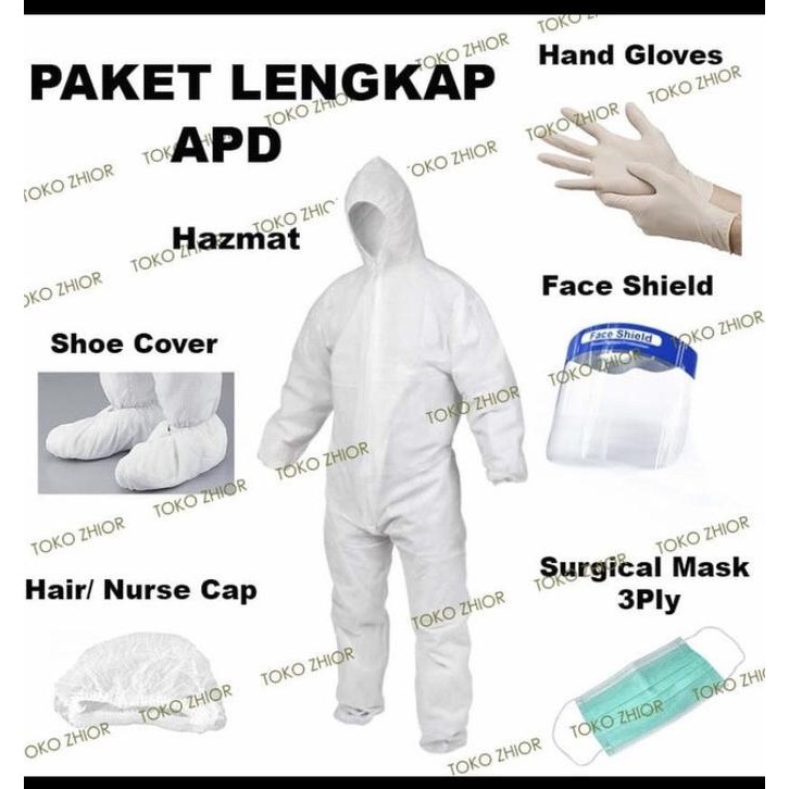 APD FULL SET HAZMAT SUIT STANDAR MEDIS WATERPROOF SET LENGKAP FULL