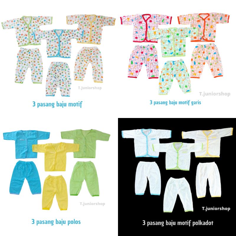 Paket Baju bayi baru lahir isi 6 pcs/paket baju bayi newborn