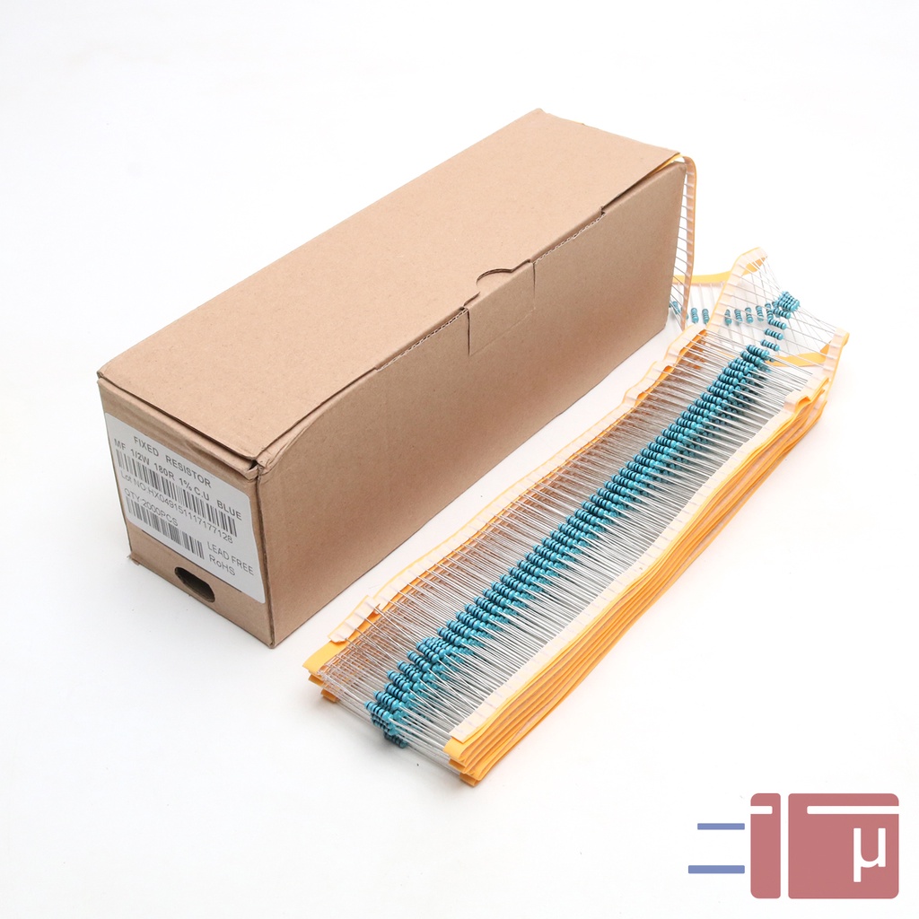 x10 Resistor 180R 180 Ohm 1/2W Metal Film 1% Taiwan Kaki Tembaga