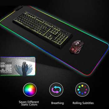 Gaming Mouse Pad Glowing RGB LED High Precision / Alas Mouse Dan Keyboard Tatakan Mouse Laptop Komputer Led Warna Warni / Mouse Pad Karet Anti Slip Silikon Tebal halus Nyaman Murah Berkualitas / Mouse Pad Rgb Gaming Kecil Besar Polos