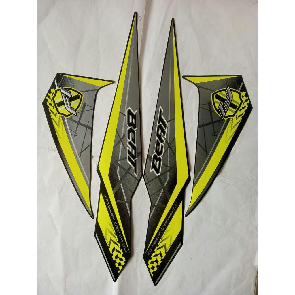 stiker striping motor honda beat fi 2017 hitam hijau