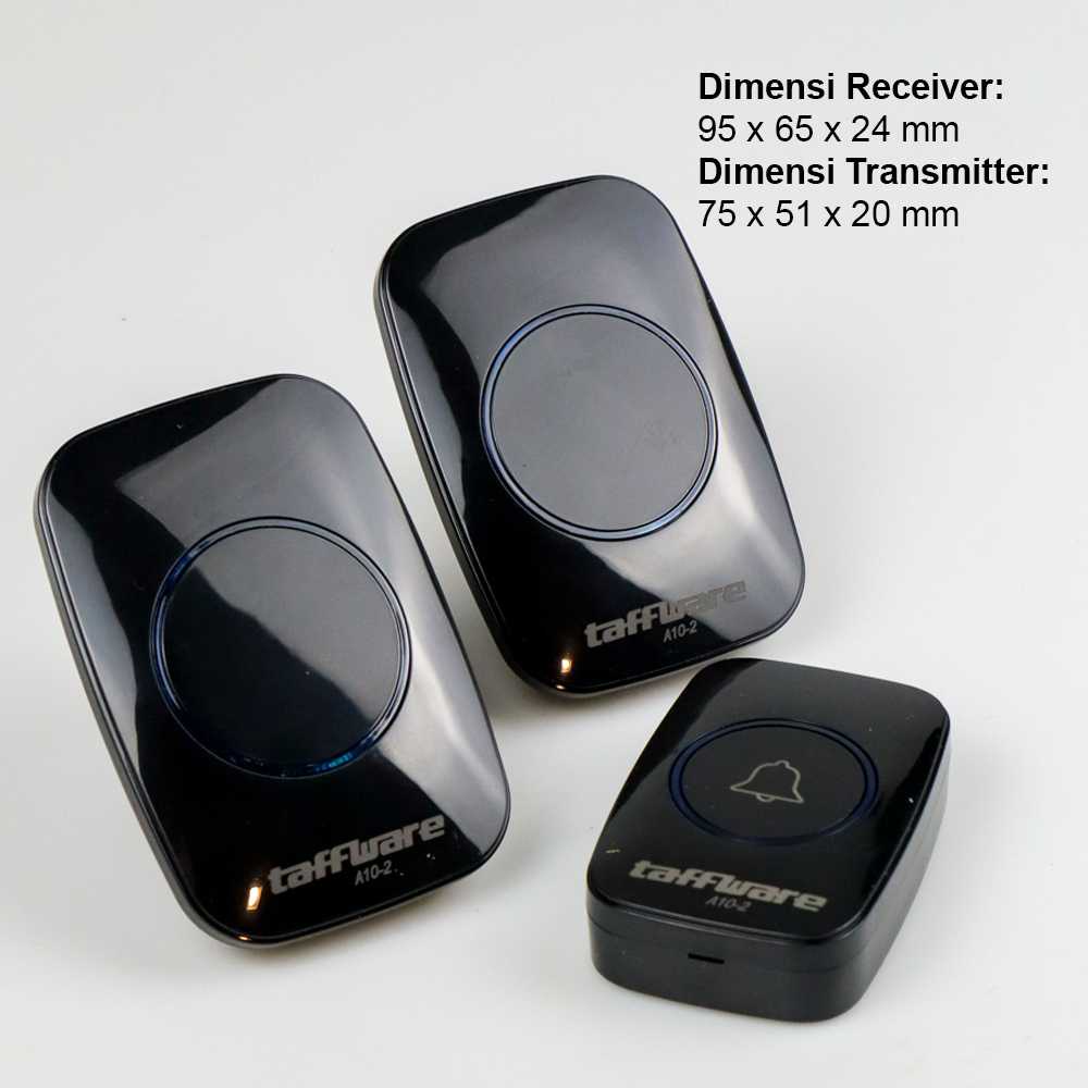 TD - RUM Taffware A10-2 Bel Pintu Wireless Remote Doorbell 38Tune 2PCS Receiver