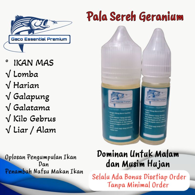 GACO Essen ikan mas PALA SEREH GERANIUM - Dijamin anti zonk