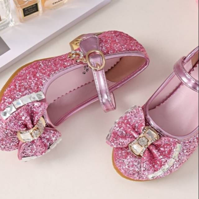 [Brandedbaby] 25-37 SEPATU HEELS ANAK IMPORT / SEPATU PRINCESS ANAK GLITTER / SEPATU PESTA ANAK