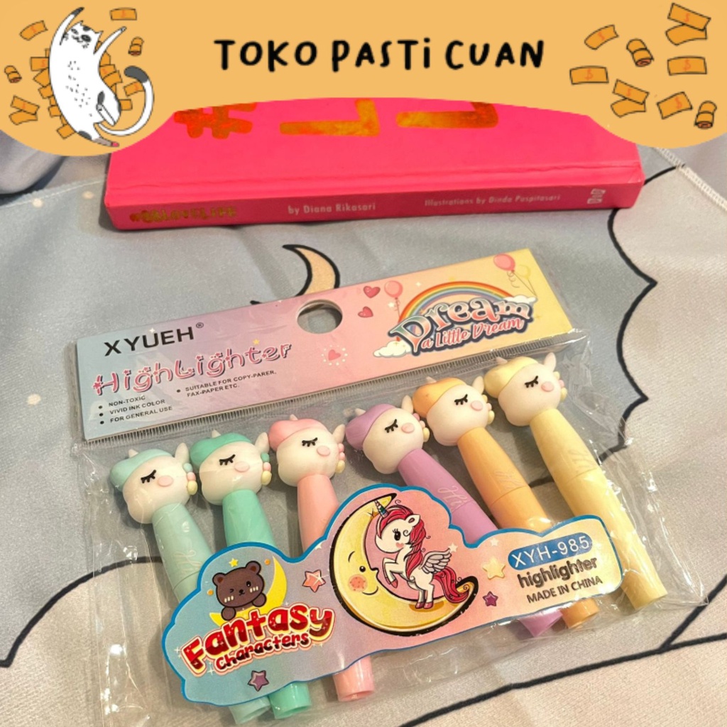 

stabilo highligter unicorn (1 set) keperluan sekolah anak warna warni stabilo import lucu imut elegan bisa COD termurah