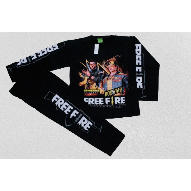 free fire setelan baju tidur/setelan free fire size 4-9thn