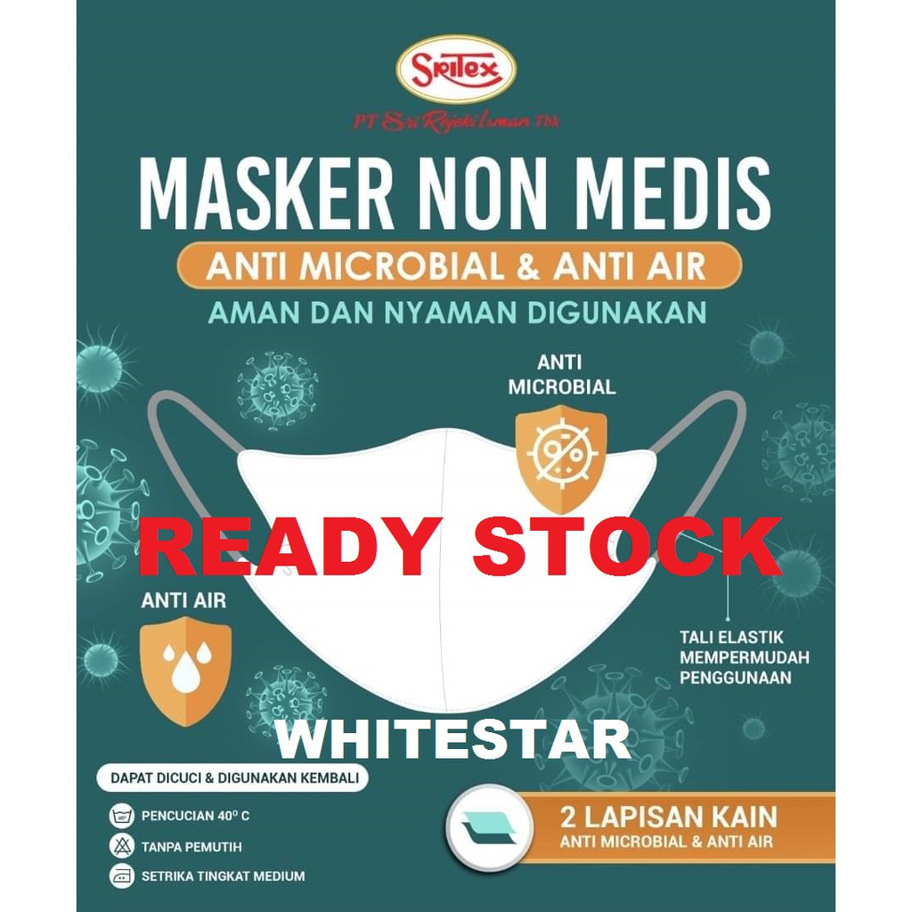 Masker Kain Sritex Non Medis - Anti Microbial Dan Anti Air