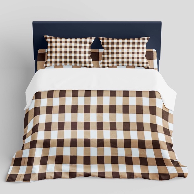 Sprei Dyanoer Motif kotak Coklat